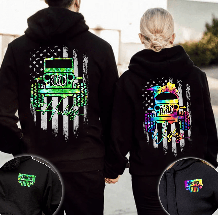 hubby-and-wifey-watercolor-jeep-couple-hoodie-3d