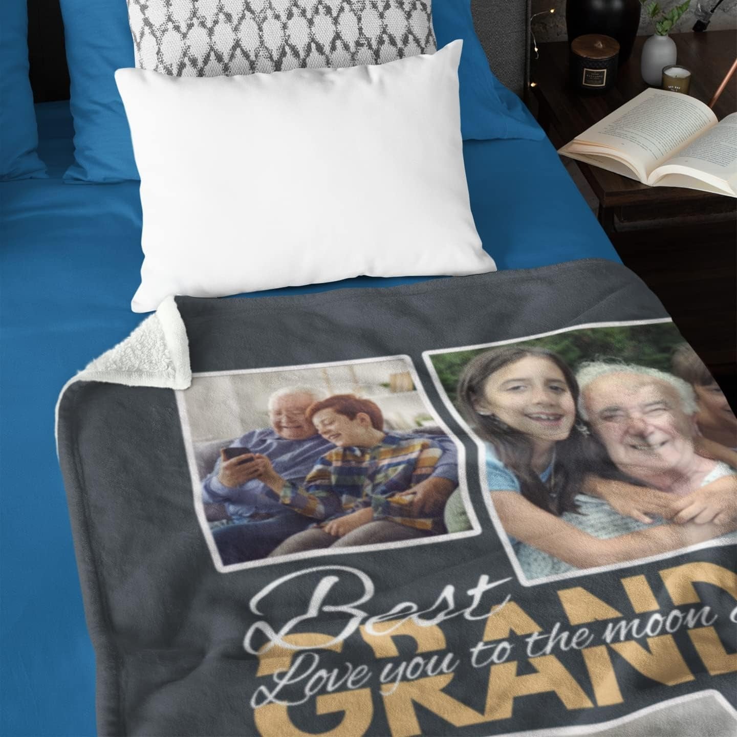 litzzy Custom Photo Blanket, Best Dad Ever Blanket, Grandpa Blanket Daddy Blanket, Father's Day Blanket for Dad, Best Gift Ideas For Fathers, Gift for Him Fleece Blanket   