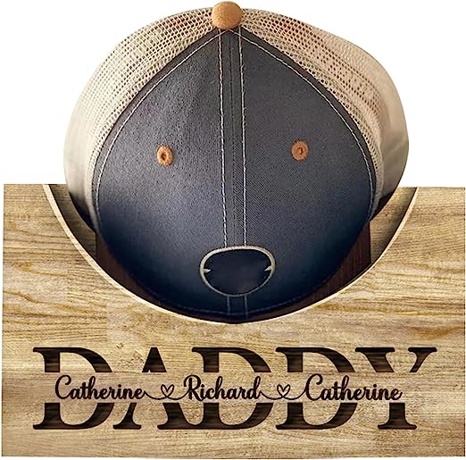 litzzy Personalized Hat Holder, Wooden Hat Holder, Wood Hat Box, Baseball Hat Holder, Cap Organizer, Cap Stand, , Father's Day Gifts Inactive Custom Wooden Sign   