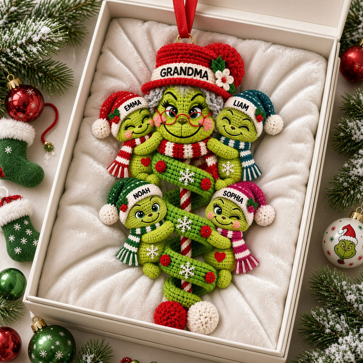 Grandma’s Christmas Crew - Unique Personalized Acrylic Ornament for Grandma Ornament PopCulturePrints