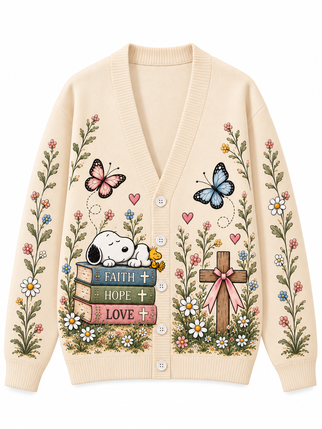 Walk By Faith Gift For Her - Personalized Knitted Cardigan