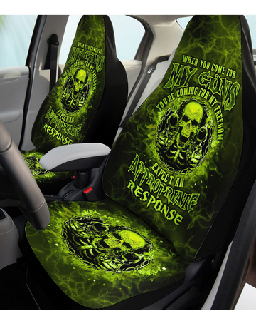 When You Come For My G Green Skull Car Seat Cover TN0508261724