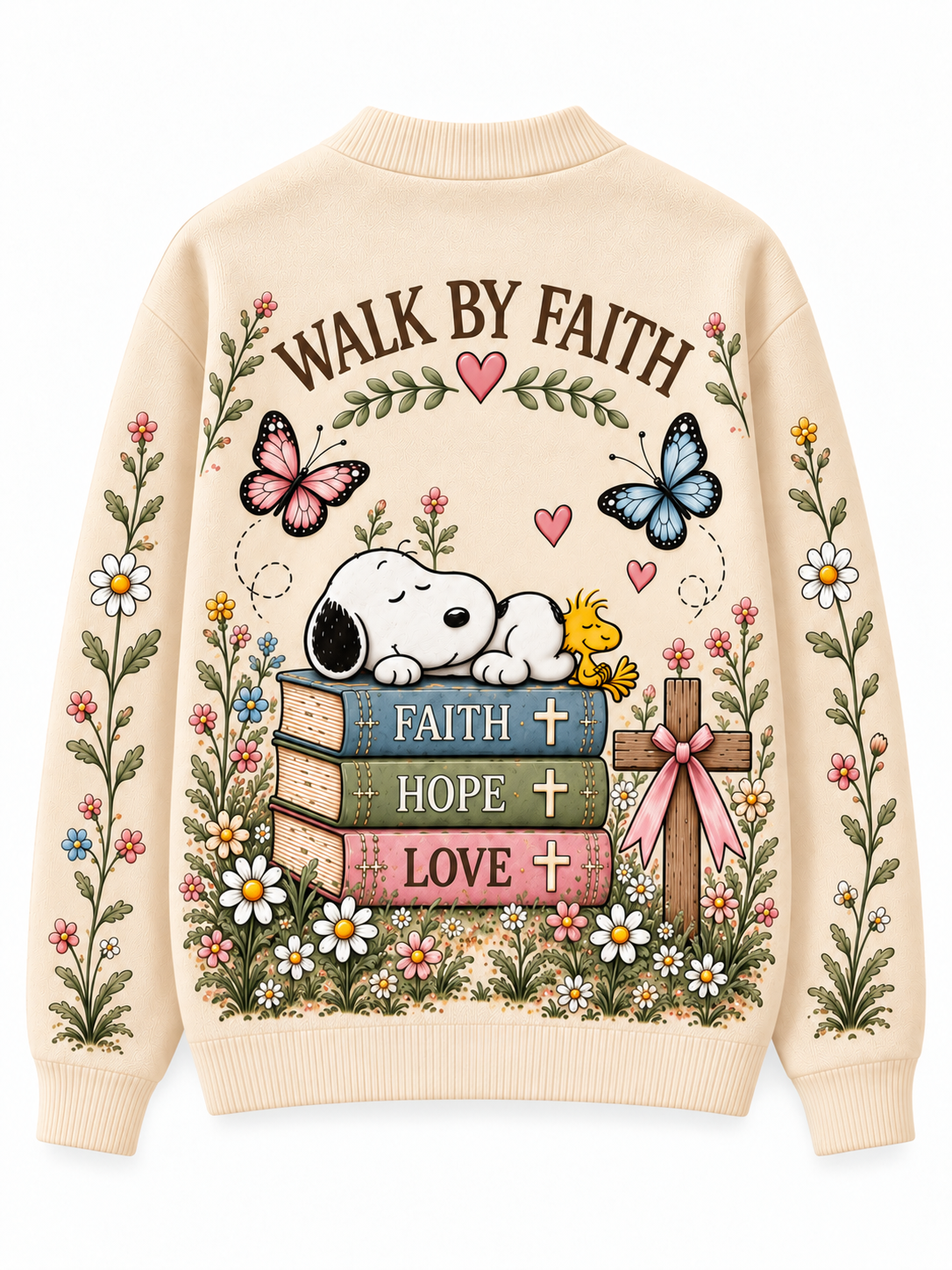 Walk By Faith Gift For Her - Personalized Knitted Cardigan