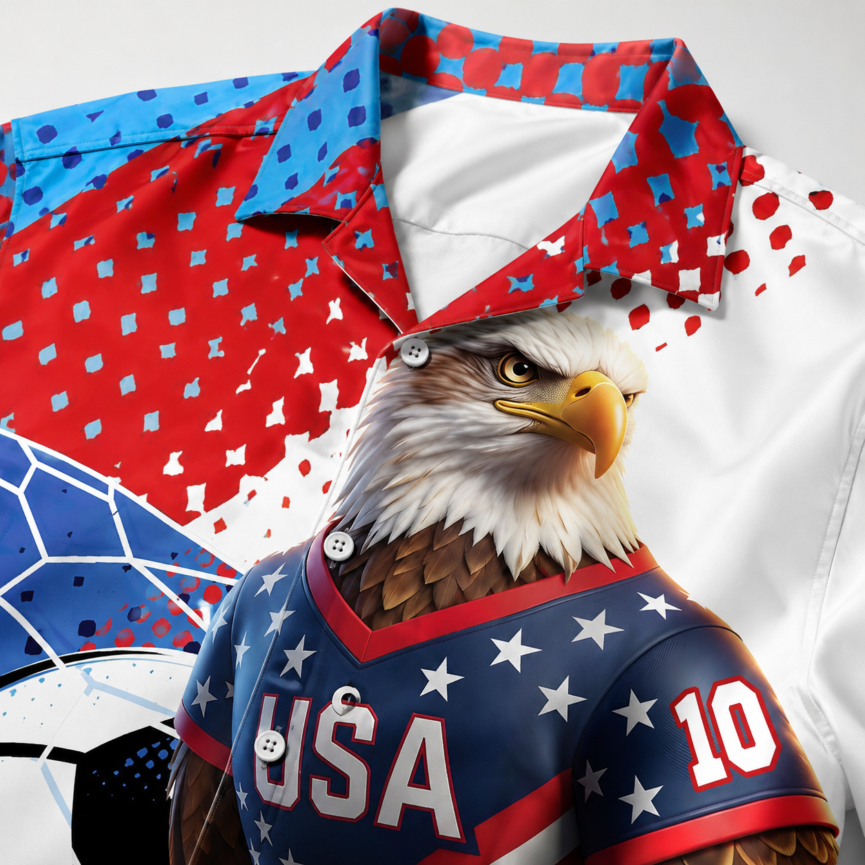 USA Bald Eagle Soccer - Hawaiian Shirt - Gift For Patriots, Football Lovers - image 4