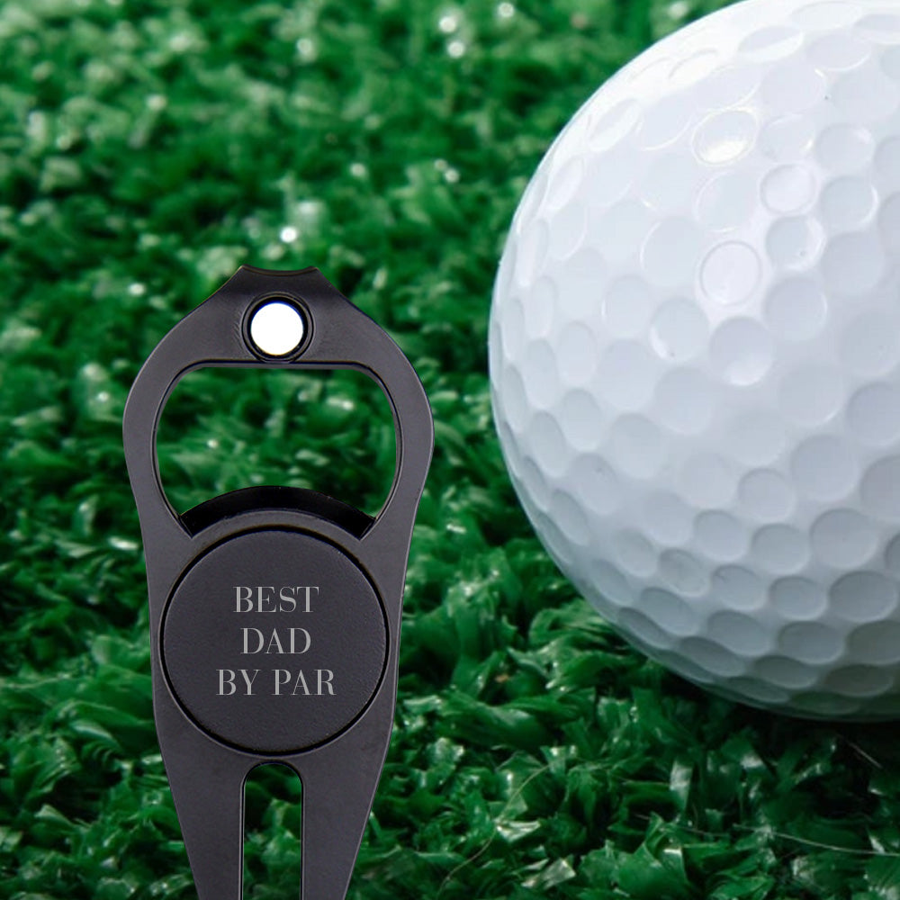 litzzy Personalized Multipurpose Golf Fork Ball Marker Bottle Opener Gifts for Dad, Gift For Father Dad Golf Fork Ball Marker   