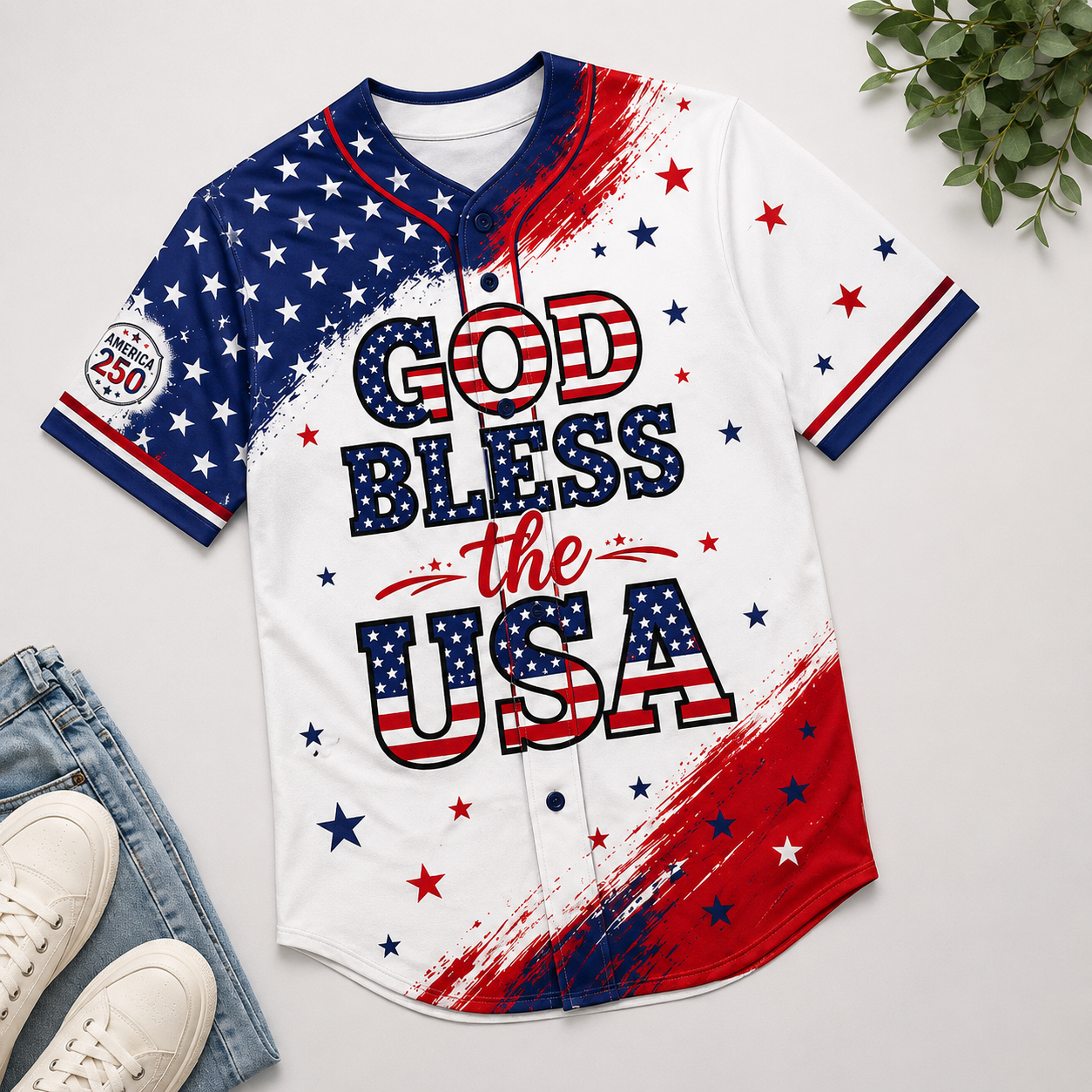 God Bless The USA 250 Years Of Freedom - Personalized Baseball Jersey - Gift For Patriots - image 4
