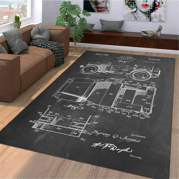 Willy's Jeep Patent Blueprint Area Rug LT11