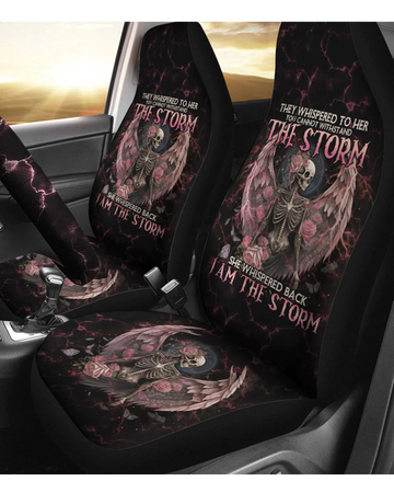 They whispered To Her Skeleton Roses Car Seat Cover TN0508261728