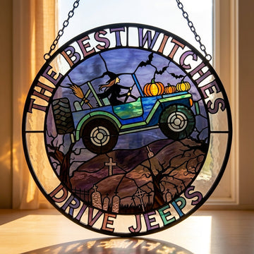 The Best Witches Drive Jeeps Suncatcher Window Glass Hanging-DN2808261000