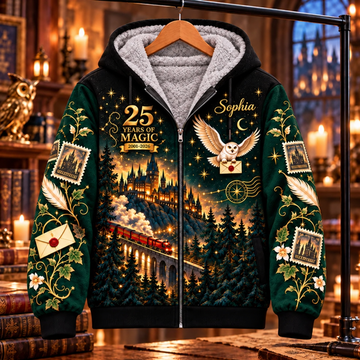HaPo 25 Years of Magic – Moonlit Hogwarts Owl Post – Personalized AOP Apparel – Anniversary Gift for Wizard Fans- DN1410261917