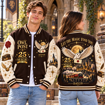 HaPo Moonlit Messenger 25 Years Of Magic Anniversary Gift - Personalized Varsity Jacket-DN1710260247