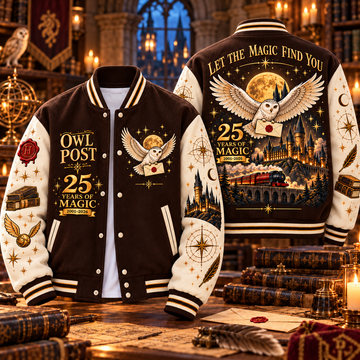 HaPo Moonlit Messenger 25 Years Of Magic Anniversary Gift - Personalized Varsity Jacket-DN1710260247