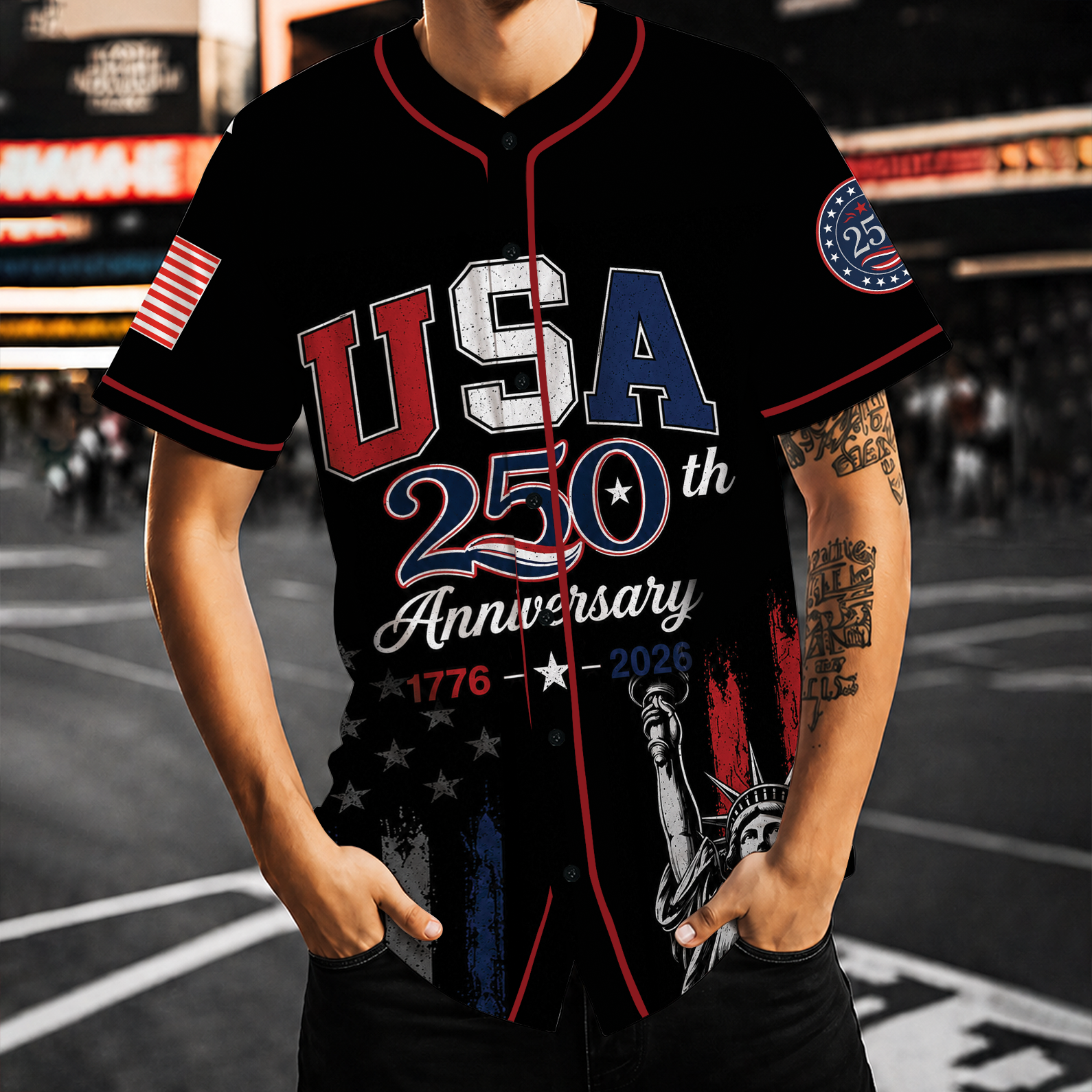Black USA 250th Anniversary Baseball Jersey, Personalized 1776-2026 Jersey, Patriotic 4th Of July Shirt 685244 - image 2