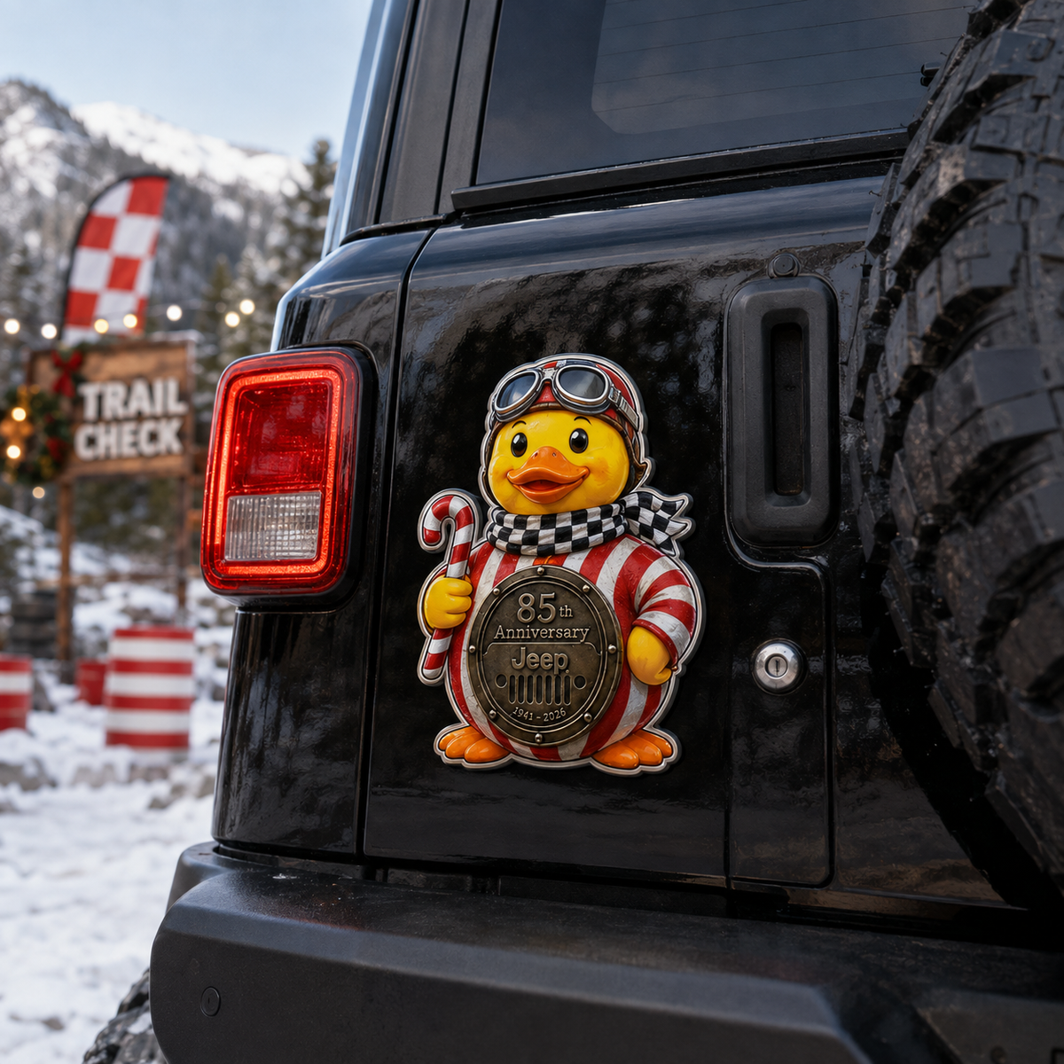 Jeep 85th anniversary Christmas duck vinyl magnet V4 TN2608271538