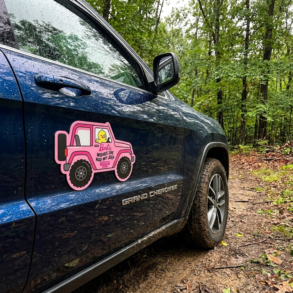 Barbie Wishes She Had My Jeep v1 Car Magnet TN2608271546