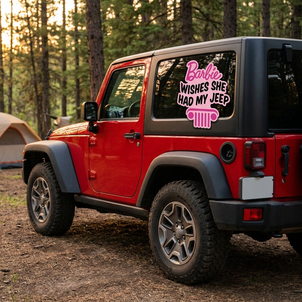 Barbie Wishes She Had My Jeep v2 Car Magnet TN2608271548