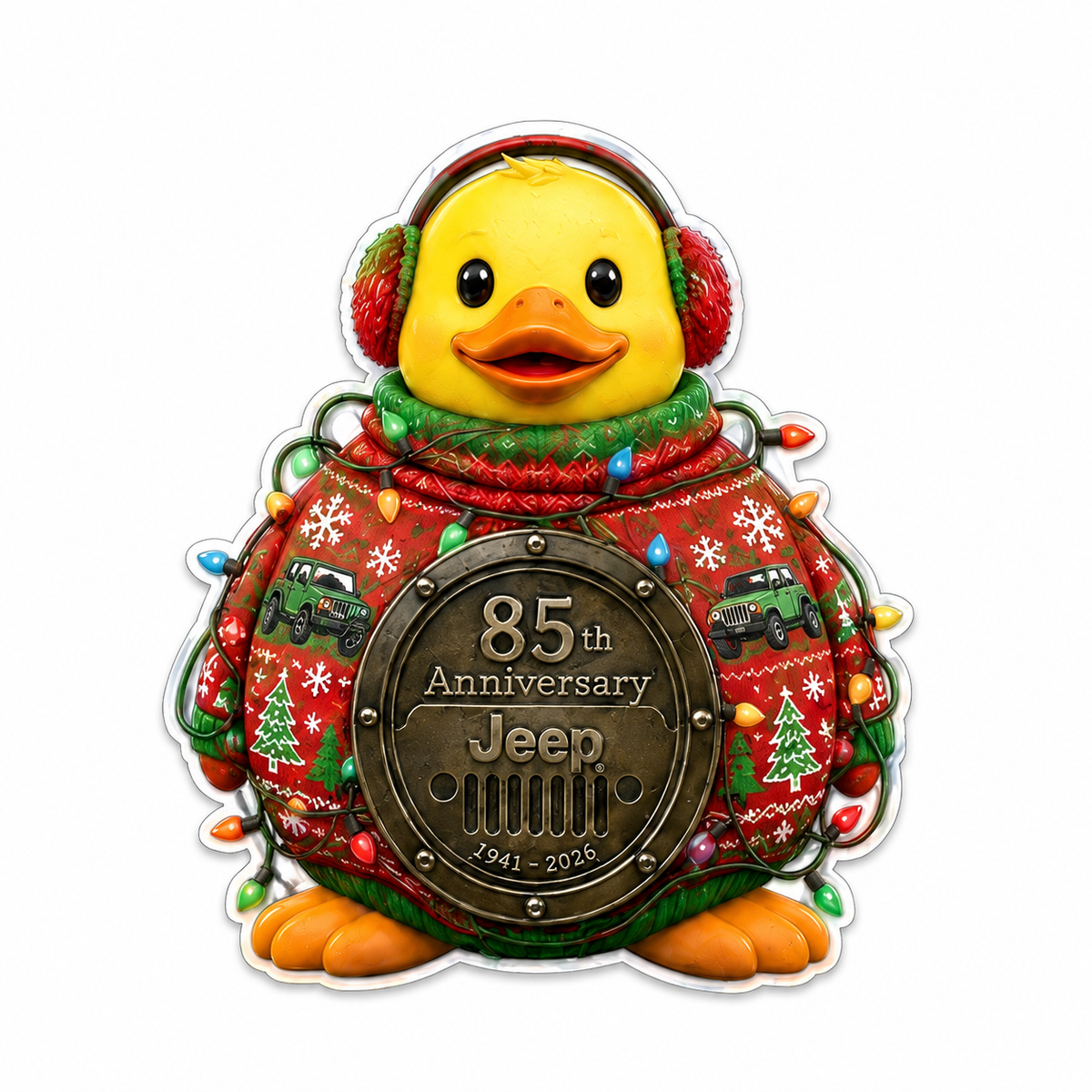 Jeep 85th anniversary Christmas duck vinyl magnet V4 TN2608271538