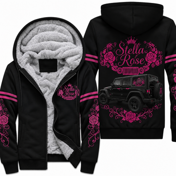 Multicolor Rose and your Jeep Fleece Zip Hoodie-DN1608261001