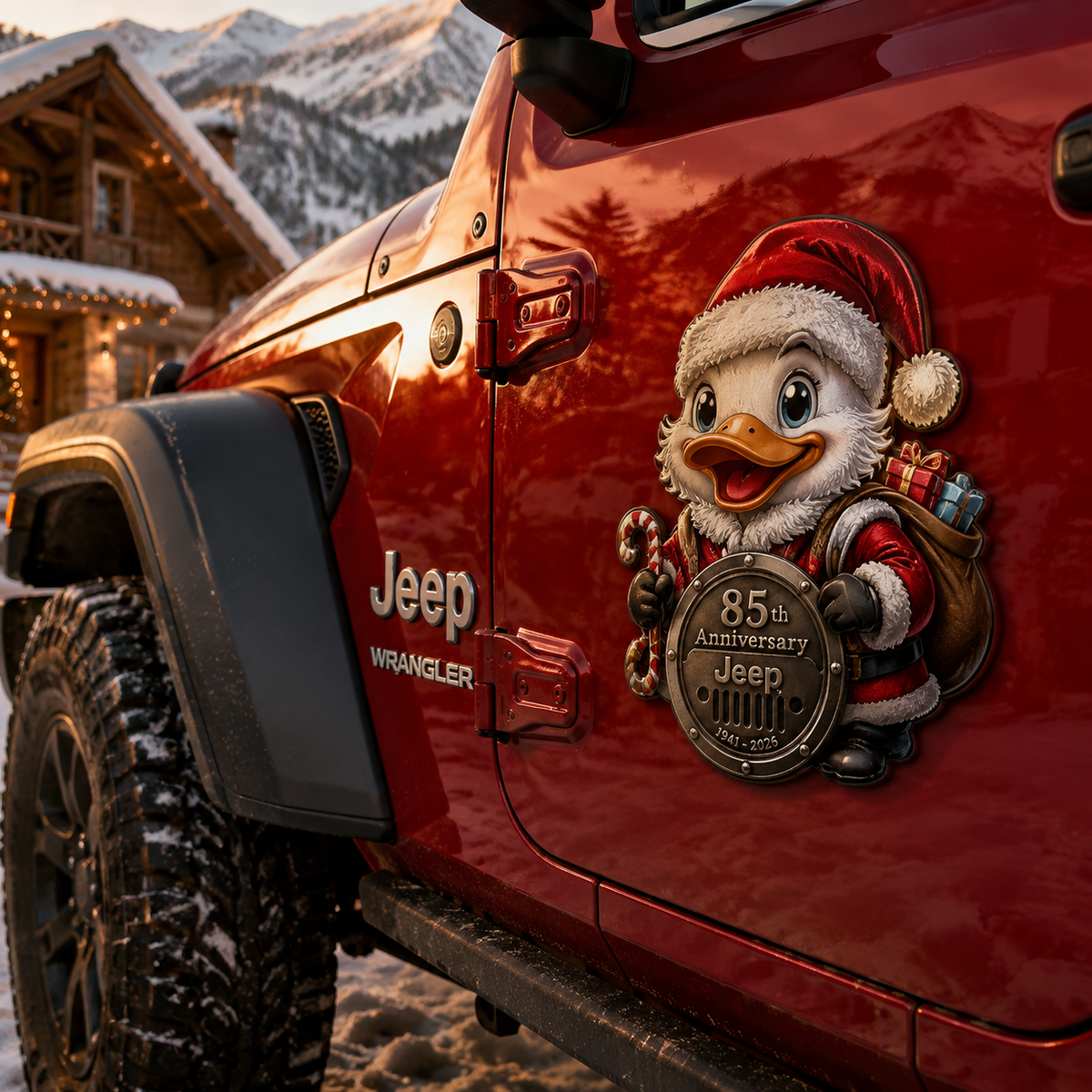 Jeep 85th anniversary Christmas duck vinyl magnet TN2608271535