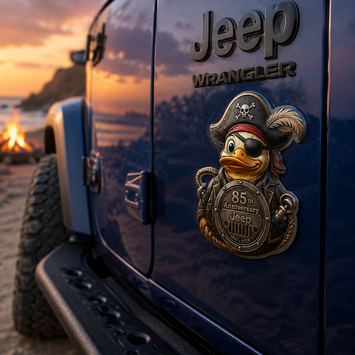 Jeep 85th anniversary duck not duck vinyl magnet TN2608271540