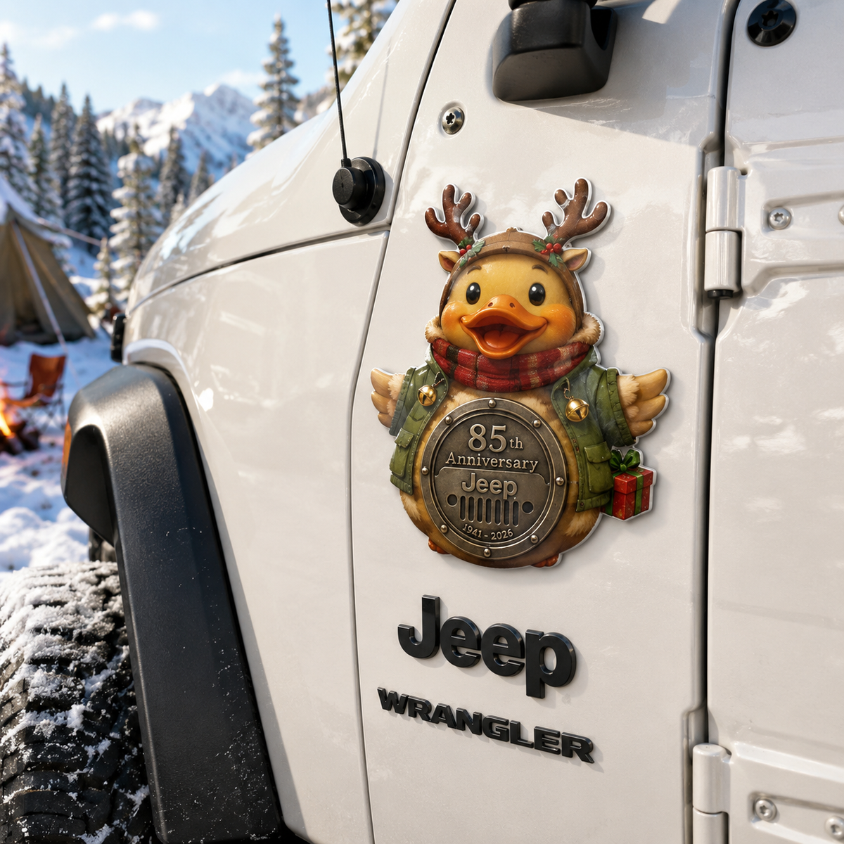 Jeep 85th anniversary Christmas duck vinyl magnet TN2608271535