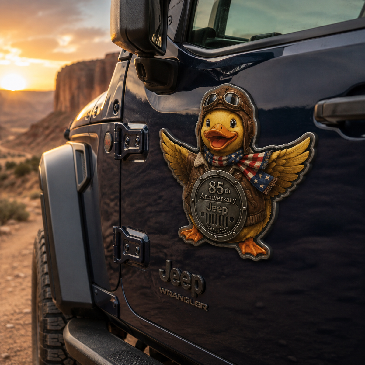 Jeep 85th anniversary duck not duck vinyl magnet TN2608271540