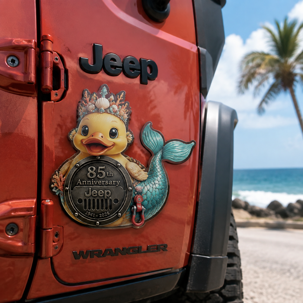 Jeep 85th anniversary duck not duck vinyl magnet TN2608271540