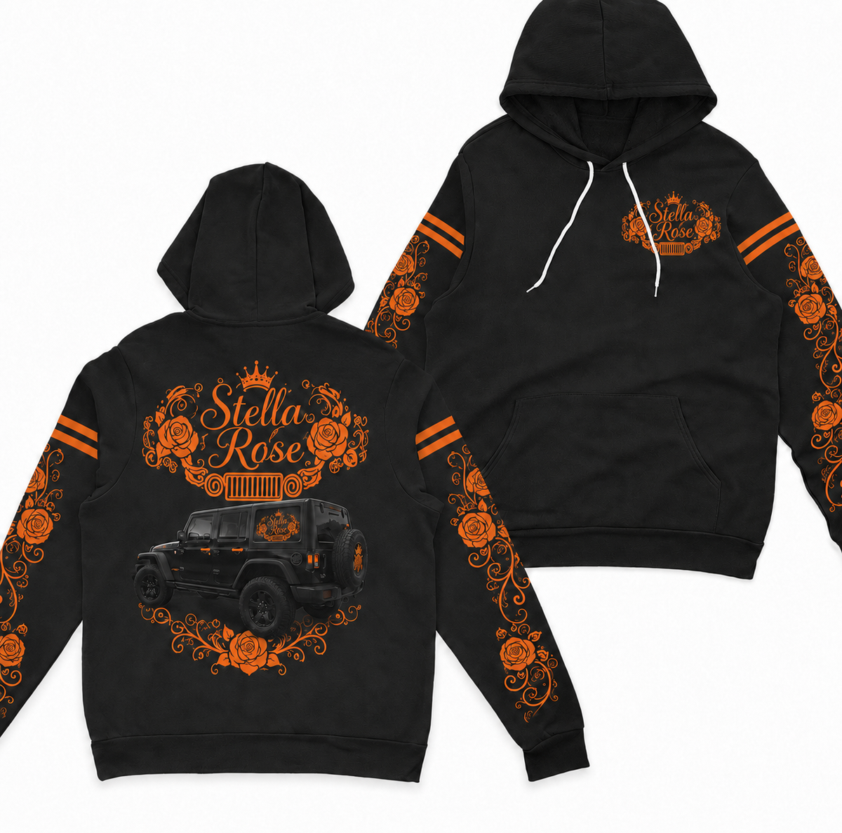 Multicolor Rose and your Jeep Fleece Zip Hoodie-DN1608261001