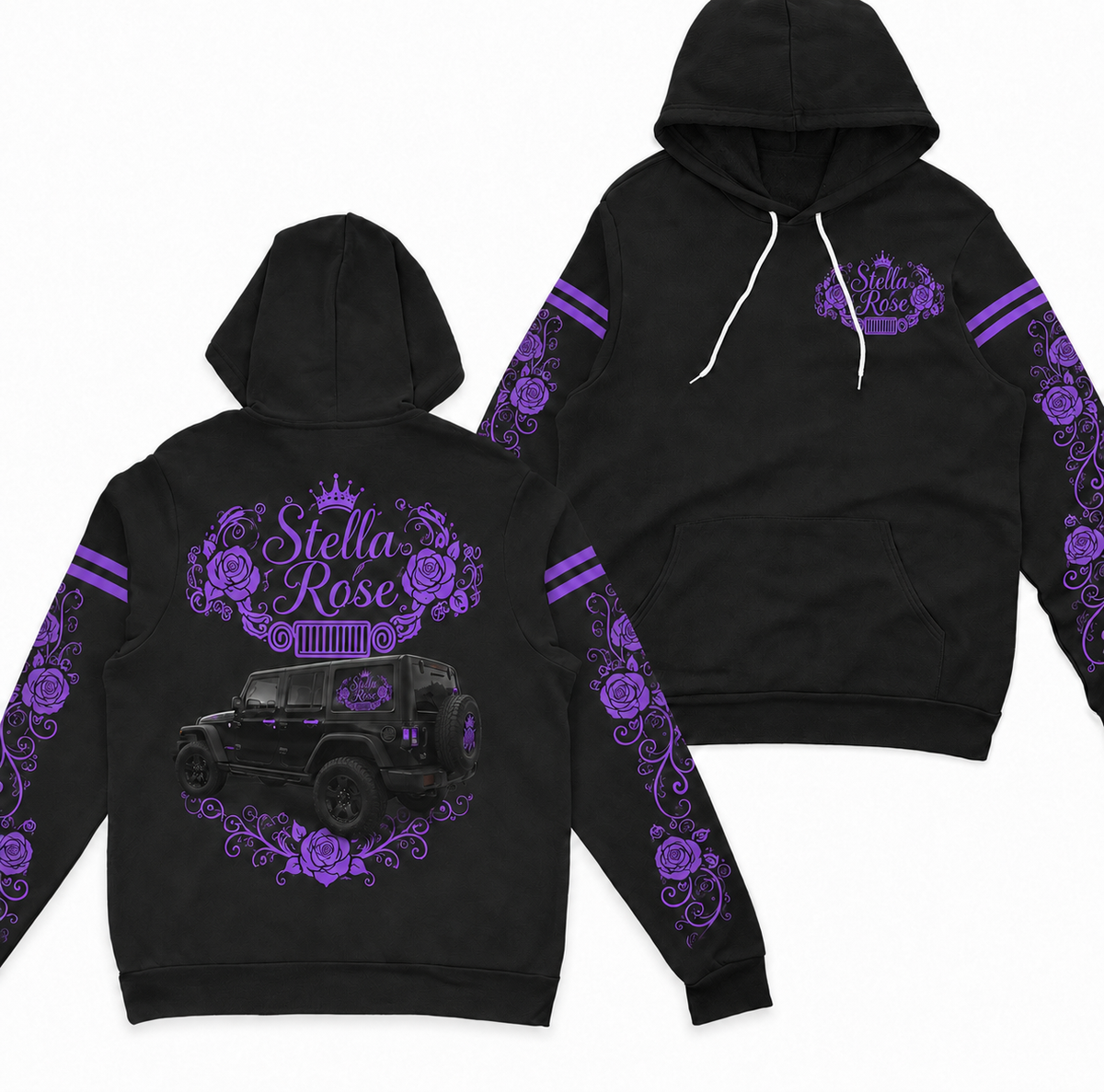 Multicolor Rose and your Jeep Fleece Zip Hoodie-DN1608261001