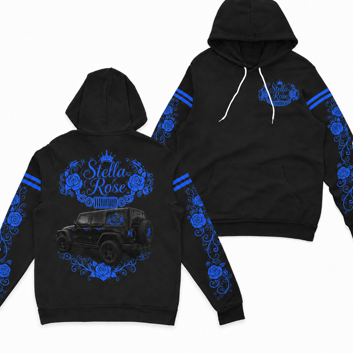 Multicolor Rose and your Jeep Fleece Zip Hoodie-DN1608261001