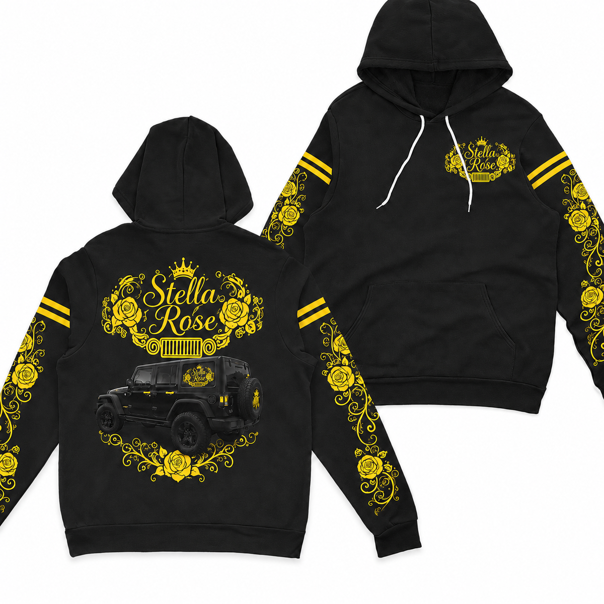 Multicolor Rose and your Jeep Fleece Zip Hoodie-DN1608261001