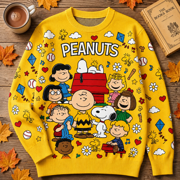 Classic P-nust Ugly Sweater – Retro Cartoon Holiday Sweatshirt- TN2209261805