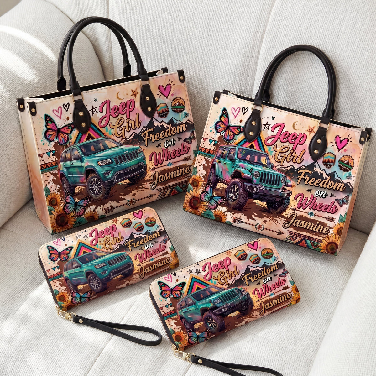[Free delivery] Freedom On Wheels Personalized Leather Bag + FREE Wallet TN2407261537