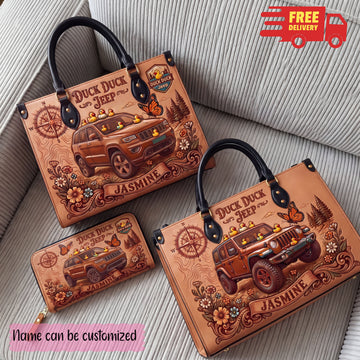 Duck Duck Jeep Personalized Leather Bag + FREE Wallet TN2407261536