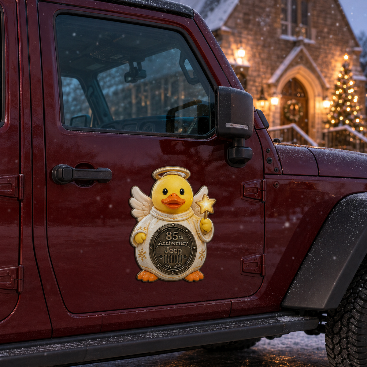Jeep 85th anniversary Christmas duck vinyl magnet V5 TN2608271537