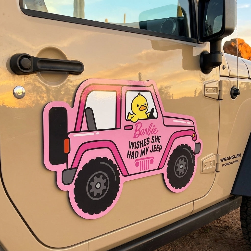 Barbie Wishes She Had My Jeep v1 Car Magnet TN2608271546