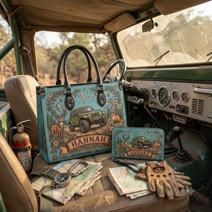 Adventure Awaits Personalized Leather Bag + Free Wallet-DN2310261135