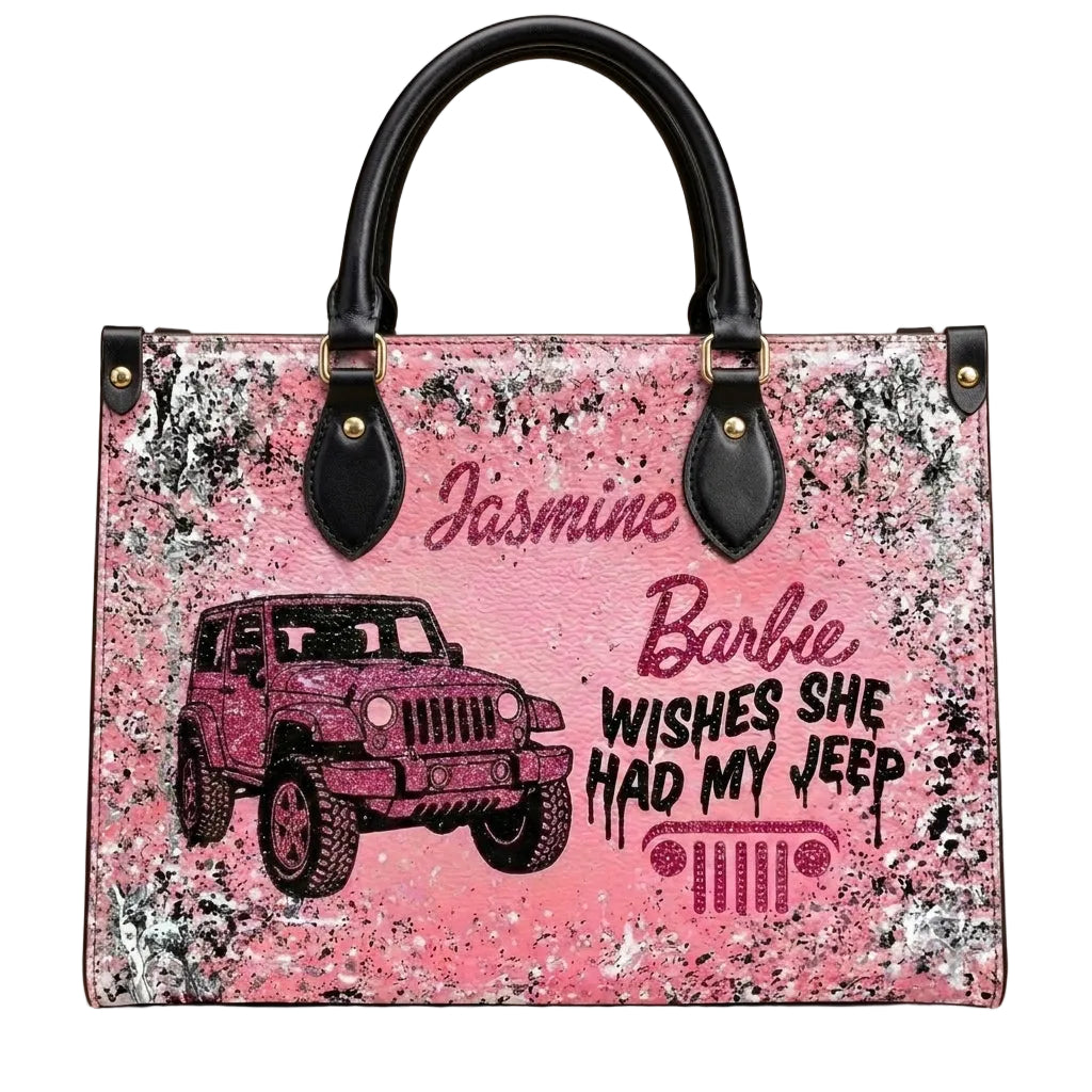 Barbie Wish She Had My Jeep Personalized Leather Bag + Free Wallet TN2407261350