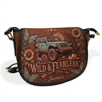 Jeep Wild & Fearless  Personalized Leather Saddle Bag-DN2310261130