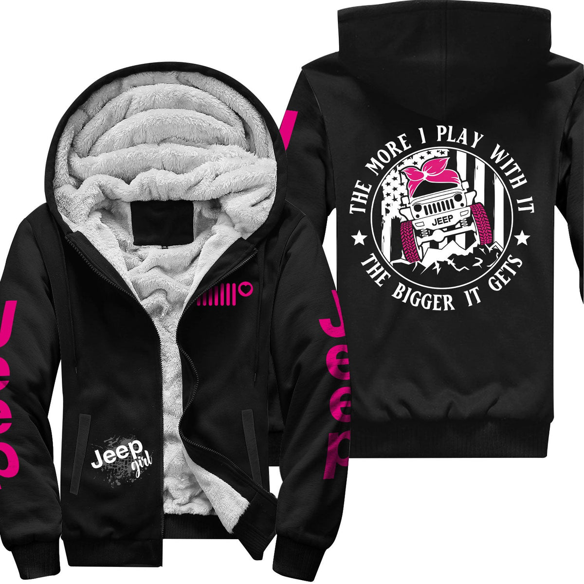 Jeep Multicolor The More I Play With It Offroad Zip Hoodie Supler Store