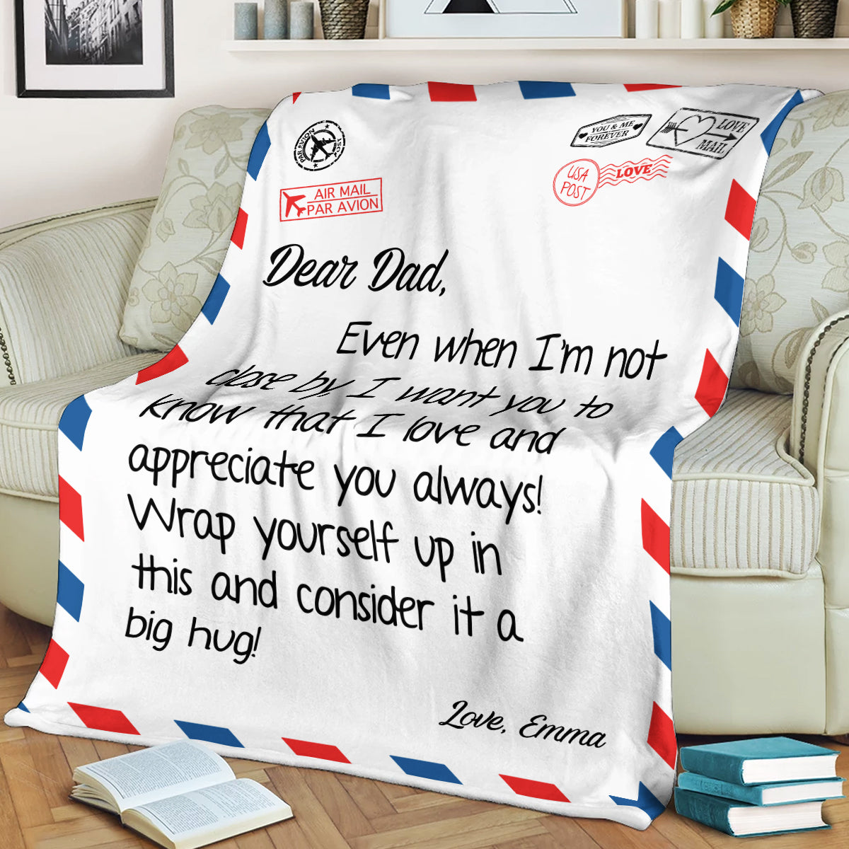 litzzy Personalized Dad Blanket, Letter to Dad  Your Own Finish, Dad Gifts From Daughter, Fathers Day Blanket, Birthday Gifts For Dad, Dad Blanket, Gift For Dad, Gift For Mother Fleece Blanket   