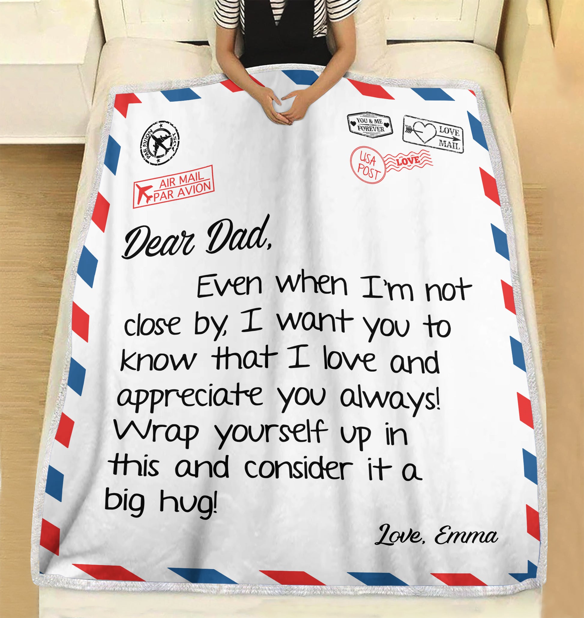 litzzy Personalized Dad Blanket, Letter to Dad  Your Own Finish, Dad Gifts From Daughter, Fathers Day Blanket, Birthday Gifts For Dad, Dad Blanket, Gift For Dad, Gift For Mother Fleece Blanket   