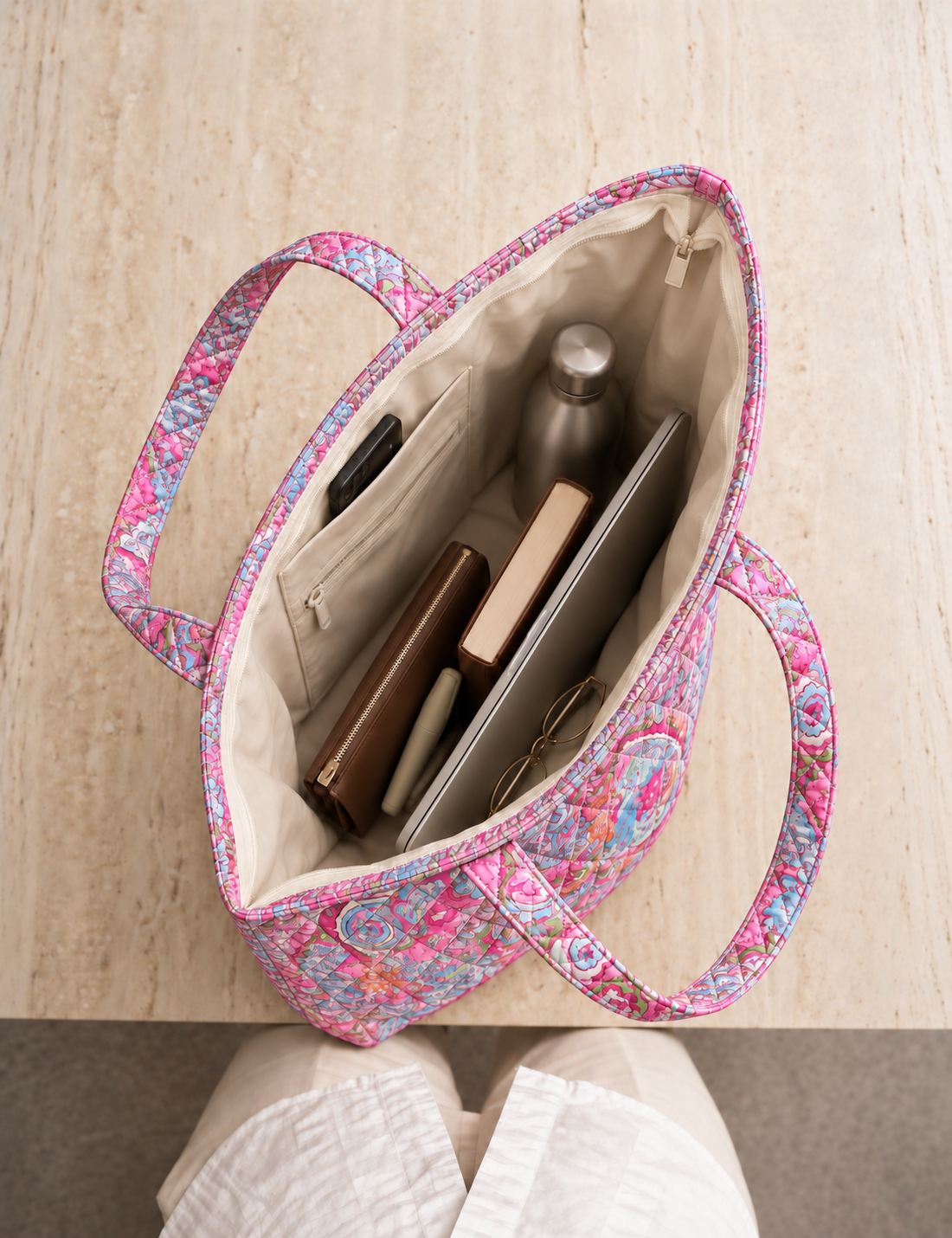 Walk By Faith Gift For Her - Personalized Quilted Tote Bag - Buy 1 Get 1 Free