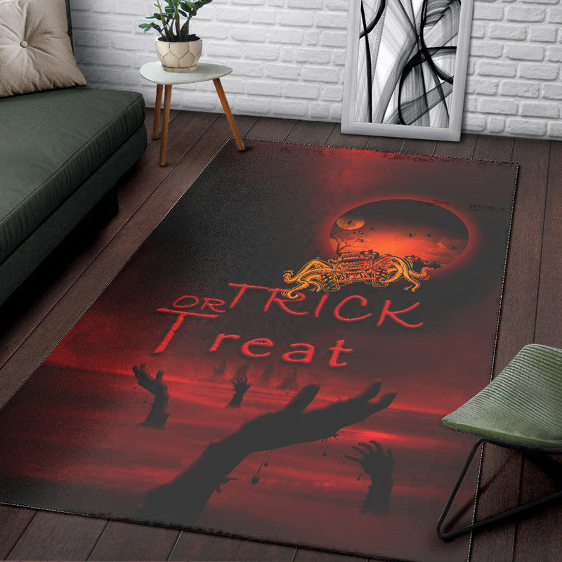 Jeep Moon Area Rug Horror Zombie Hand LT9