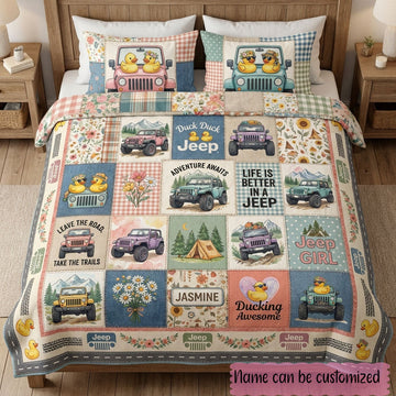 Ducking Awesome Personalized Quilted Bedding Set TN0608261532