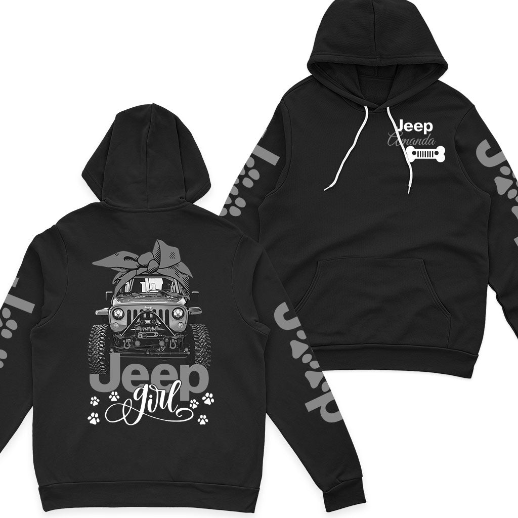 Personalized Jeep Dog Girl Multicolor Fleece Zip Hoodie Supler Store