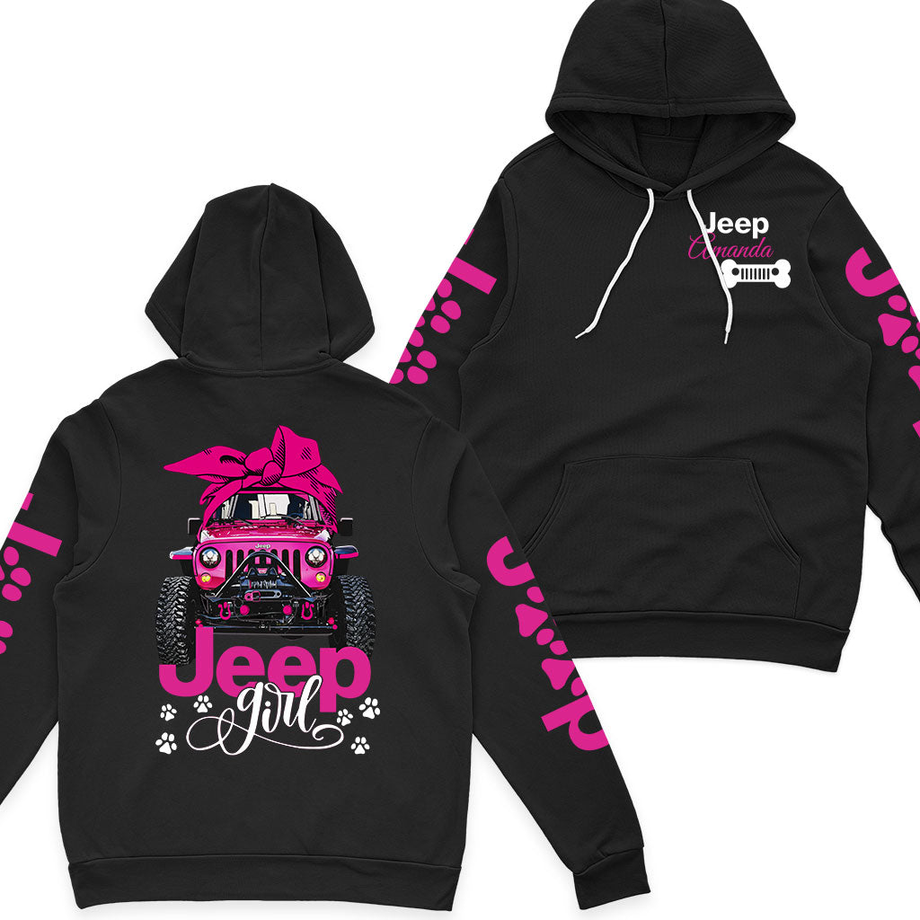 Personalized Jeep Dog Girl Multicolor Fleece Zip Hoodie Supler Store