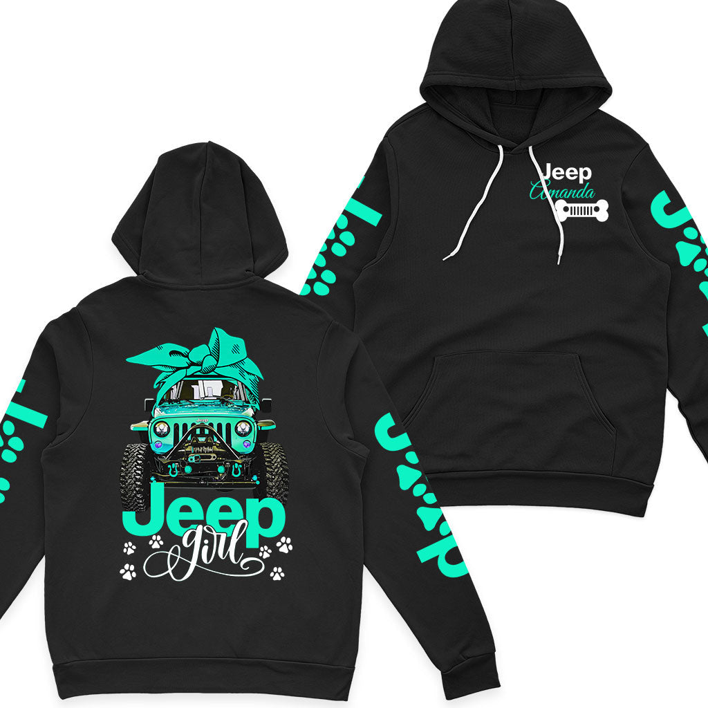 Personalized Jeep Dog Girl Multicolor Fleece Zip Hoodie Supler Store