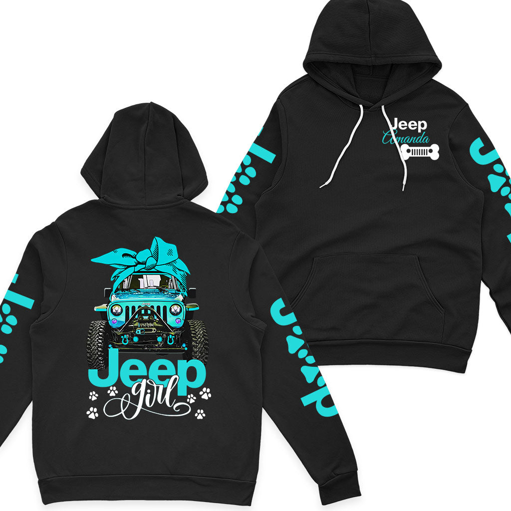 Personalized Jeep Dog Girl Multicolor Fleece Zip Hoodie Supler Store