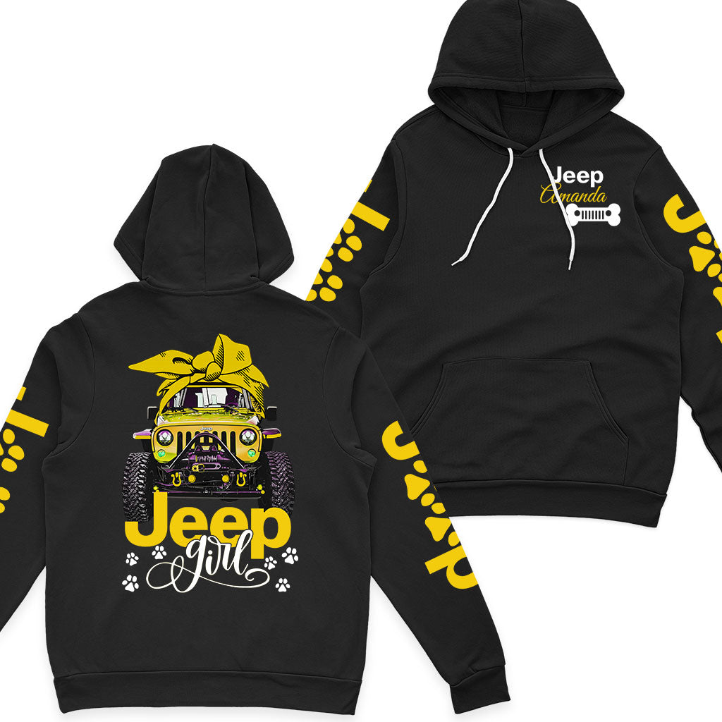 Personalized Jeep Dog Girl Multicolor Fleece Zip Hoodie Supler Store